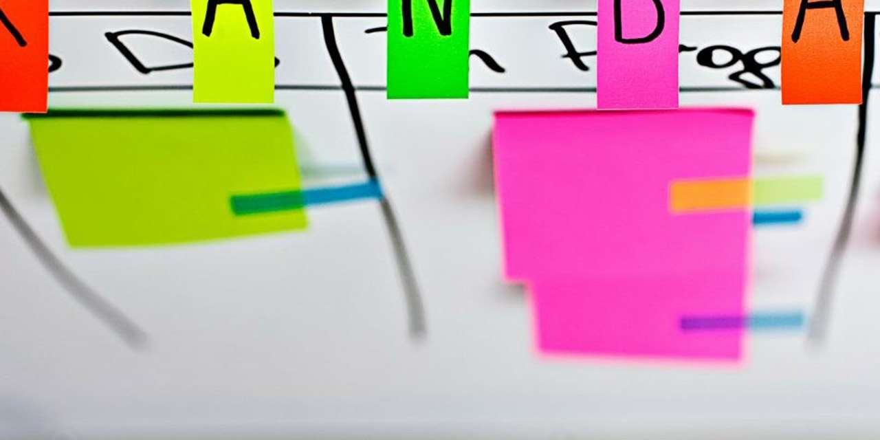 Un foglio con dei post it colorati: il metodo kanban migliora l’organizzazione del lavoro