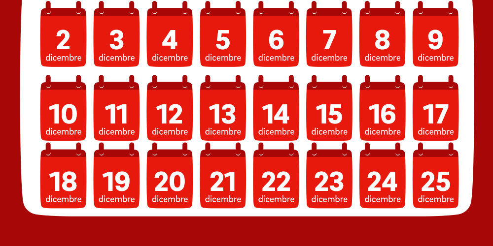 Illustrazione di un calendario per il conto alla rovescia a Natale