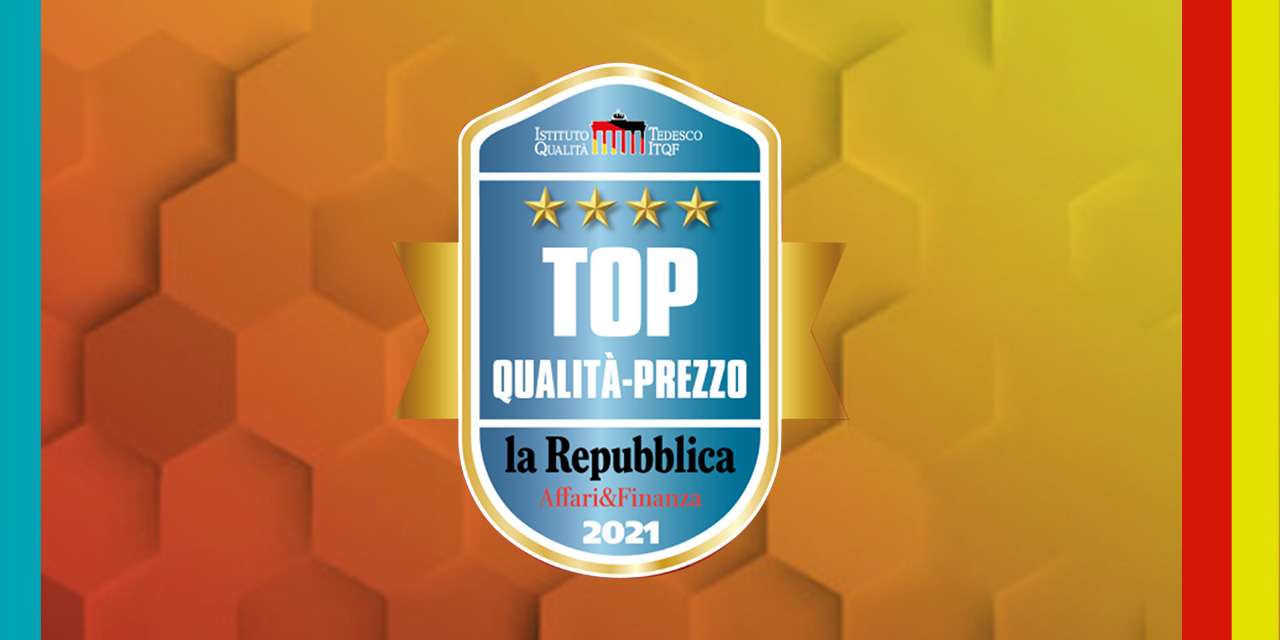 Illustrazione della certificazione Azienda Top Qualità Prezzo 2021 per E.ON