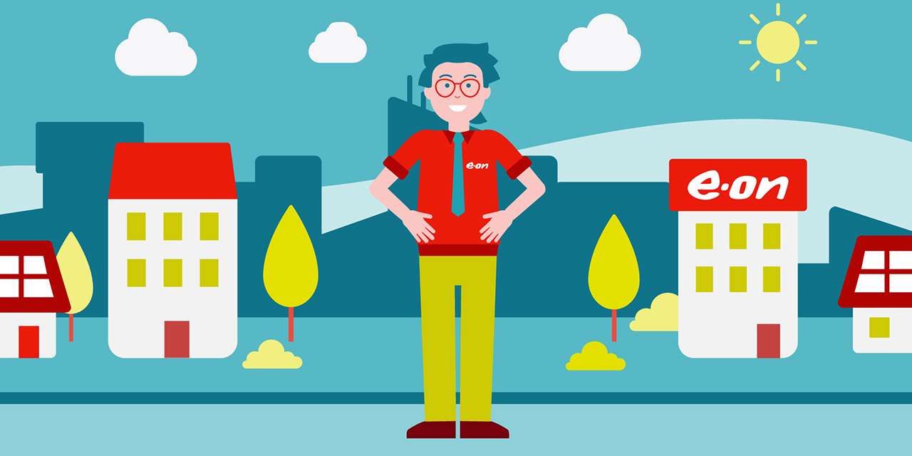 Illustrazione di Billy, il consulente virtuale di E.ON per le scelte energetiche dei clienti