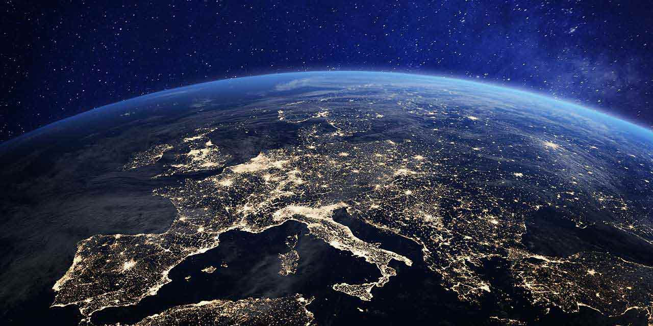 Immagine satellitare dell’Italia indicativa dei consumi elettrici