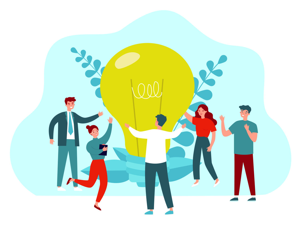 Illustrazione per promuovere l’importanza dell’energia green per il lavoro e per l’ambiente